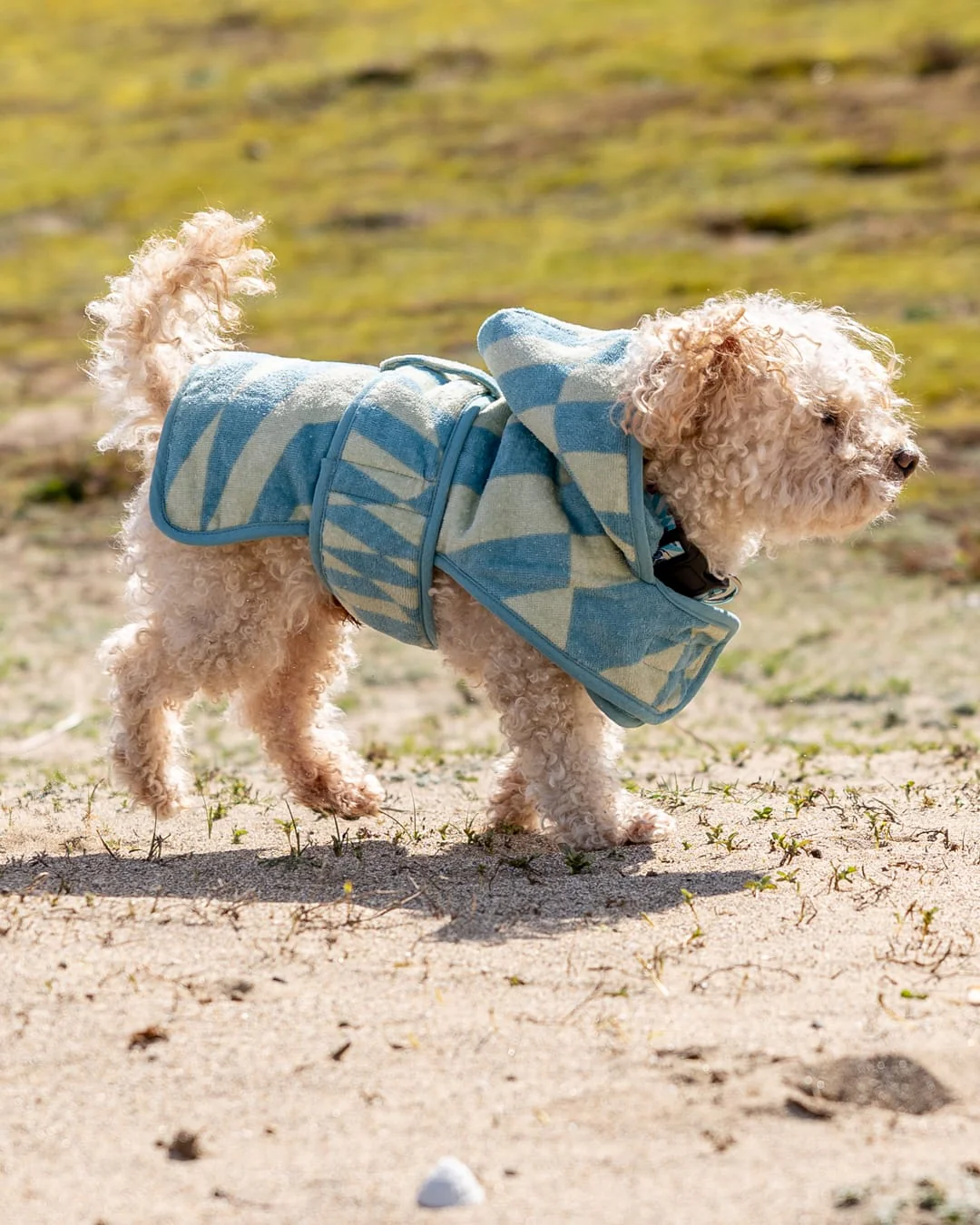 Warp Pet Towelling Robe in Light Blue - Image 4
