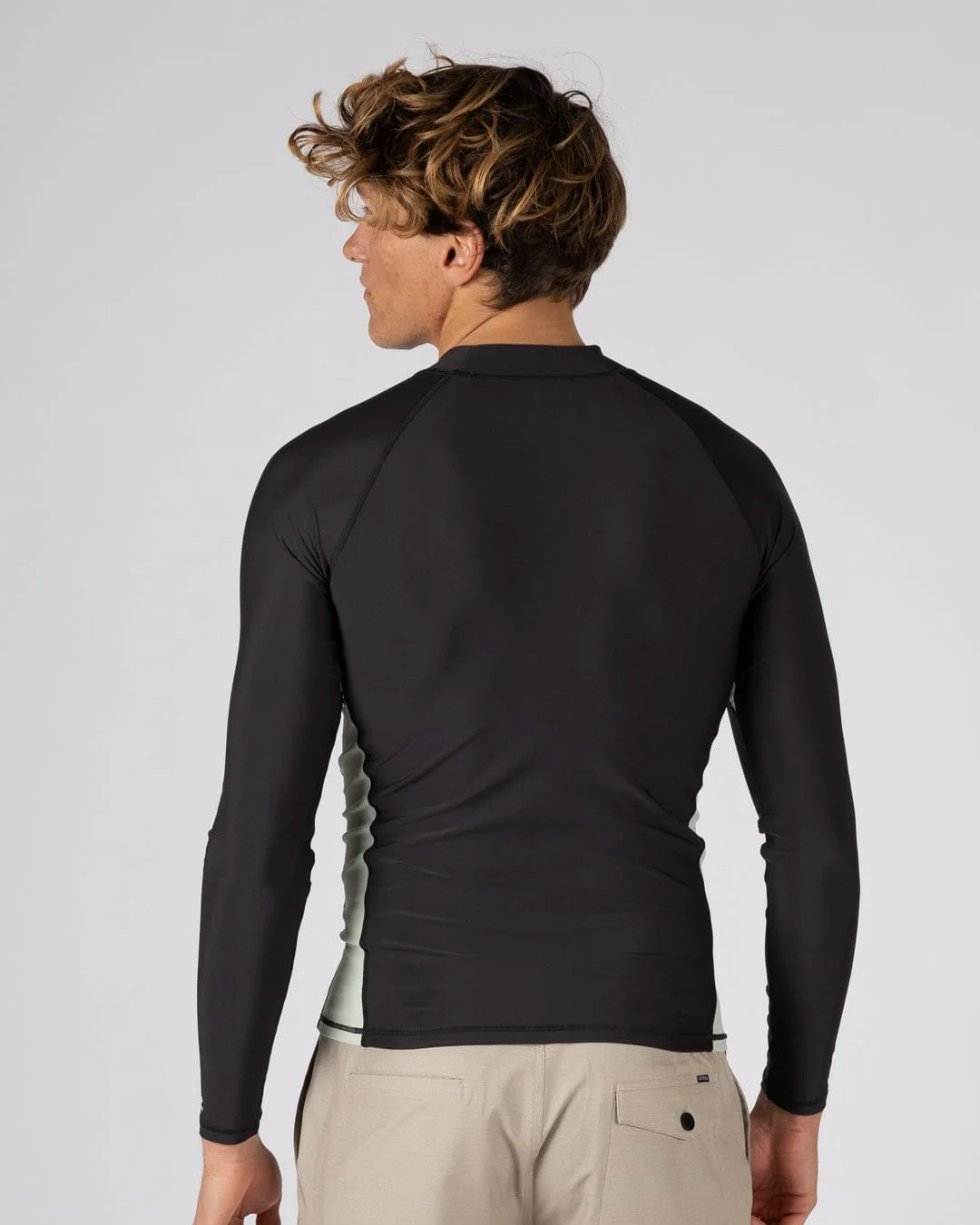 Warp Surf Mens Long Sleeve Rashvest in Dark Grey - Image 2