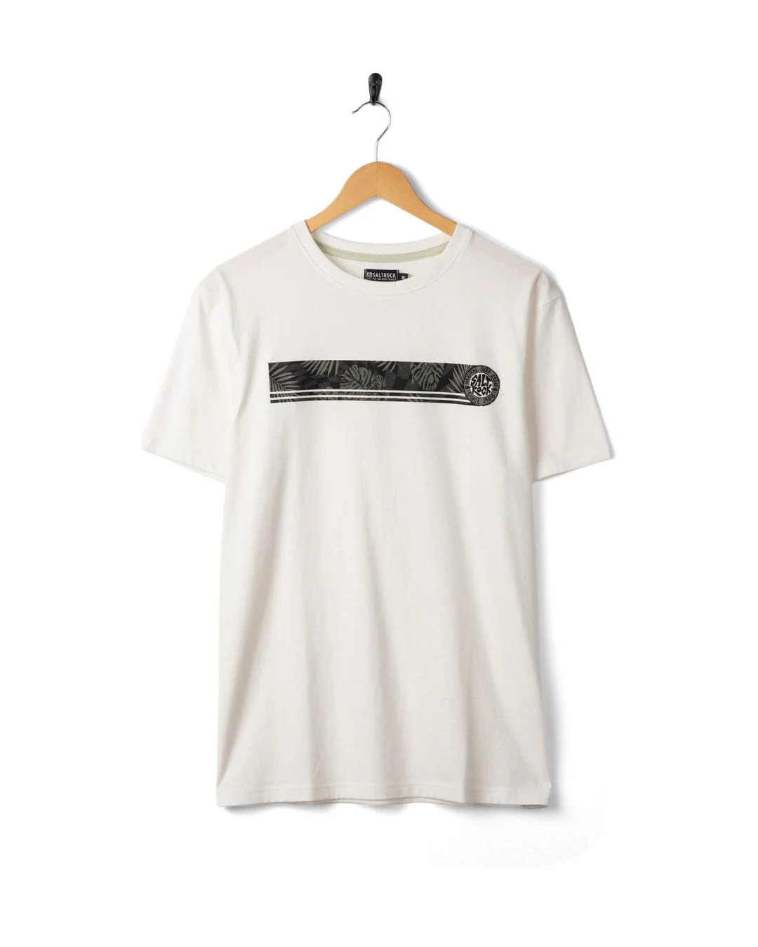 Warp Surf Stripe Mens Short Sleeve T-Shirt in Cream - Image 7