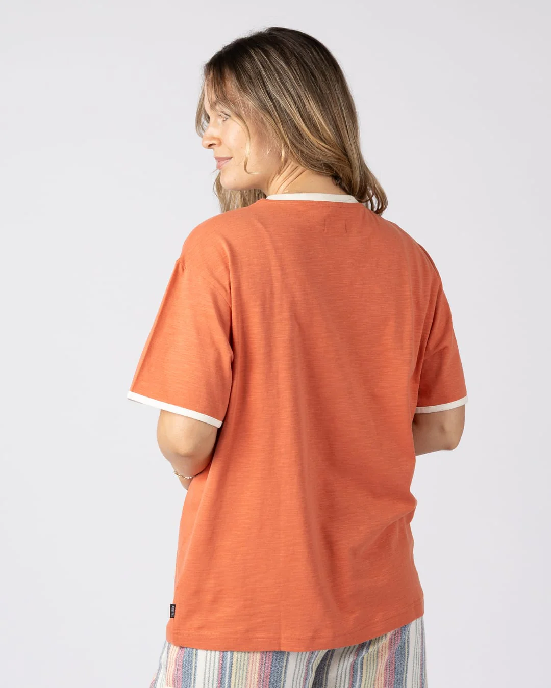 Waves For Days Womens Short Sleeve T-Shirt in Light Orange - Image 5