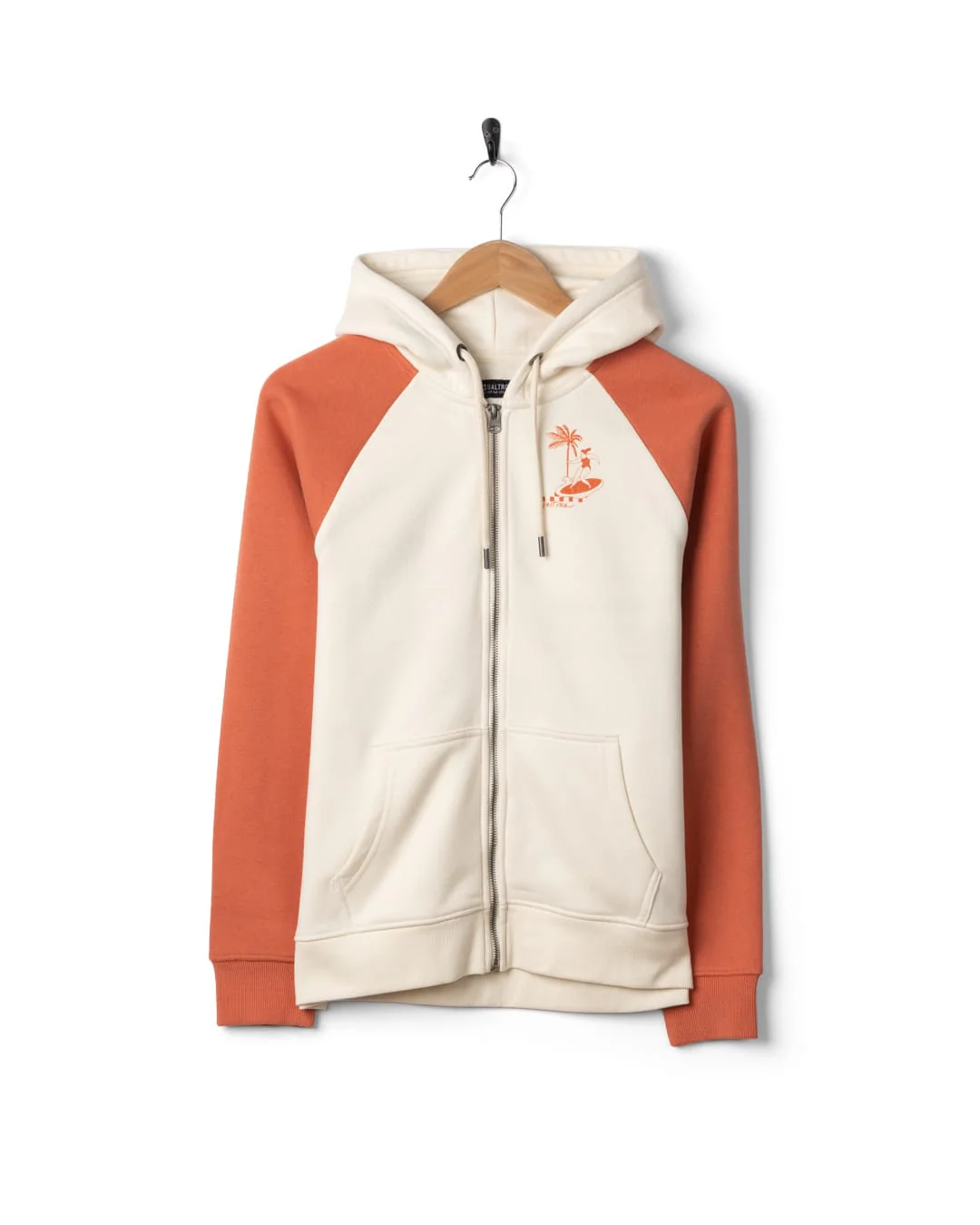 Waves For Days Women Zip Through Hoodie in Cream - Image 10