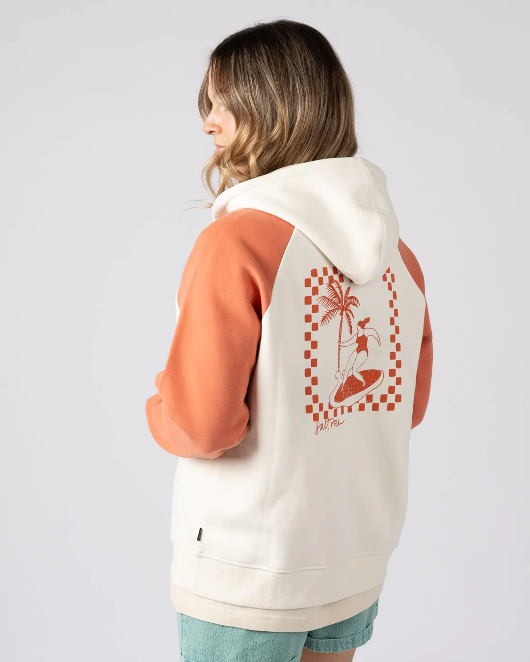 Waves For Days Women Zip Through Hoodie in Cream - Image 9
