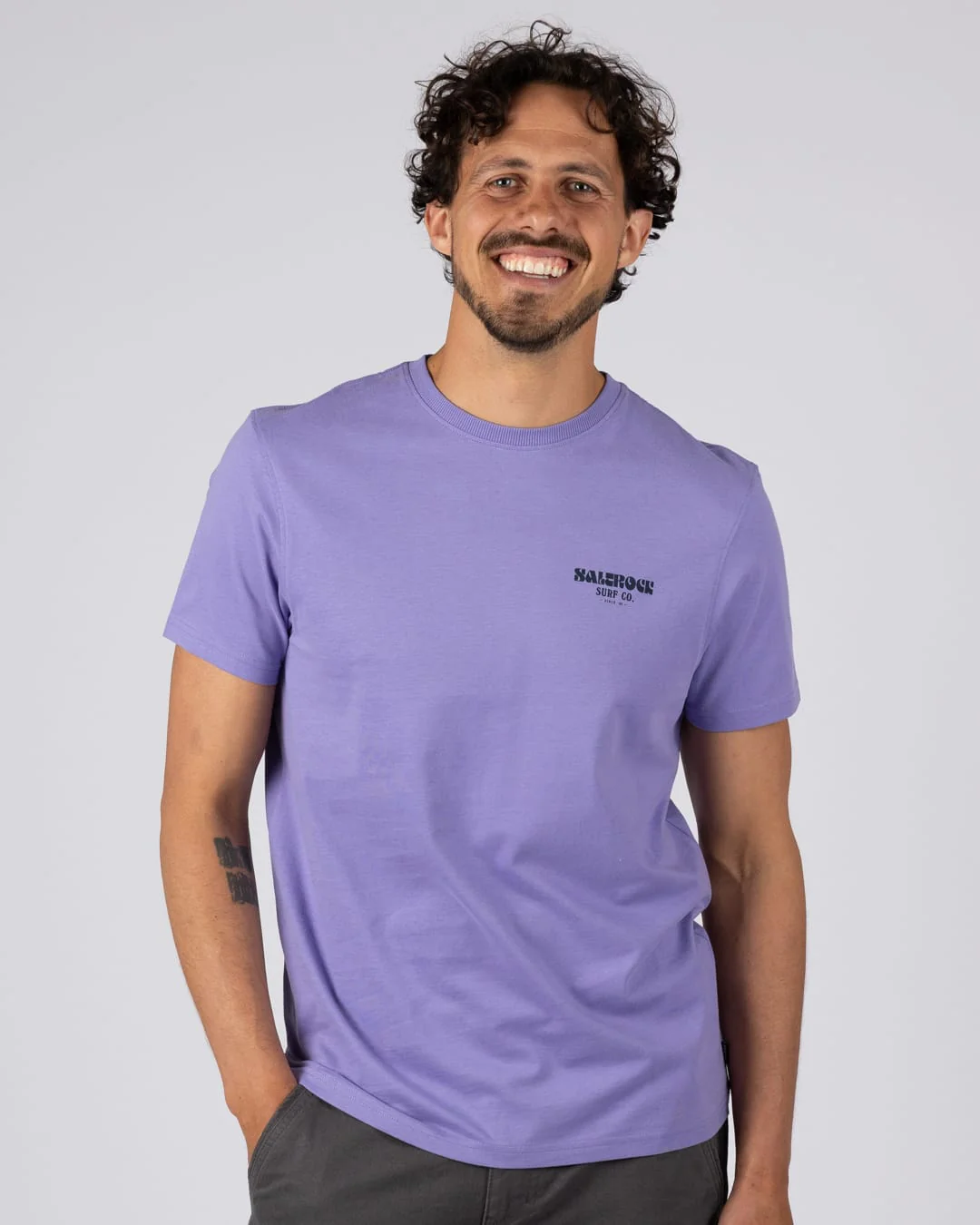 Waves Roll Mens Short Sleeve T-Shirt In Purple - Image 2