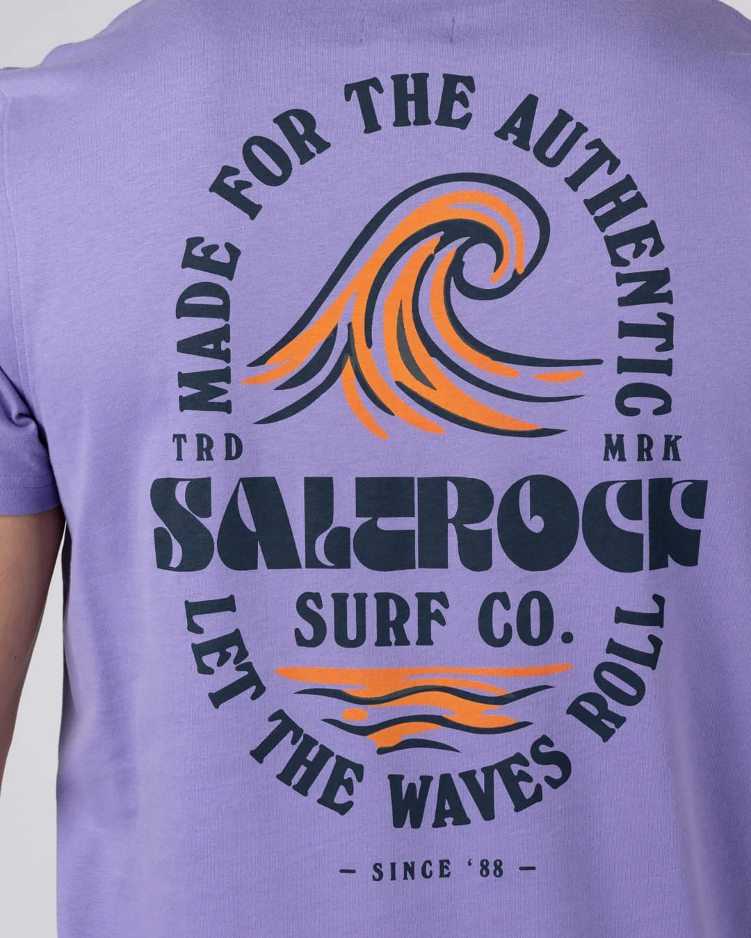 Waves Roll Mens Short Sleeve T-Shirt In Purple - Image 4