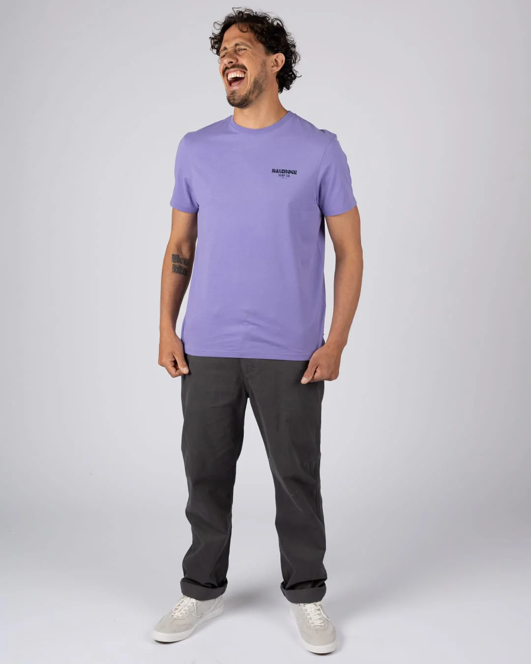 Waves Roll Mens Short Sleeve T-Shirt In Purple - Image 5