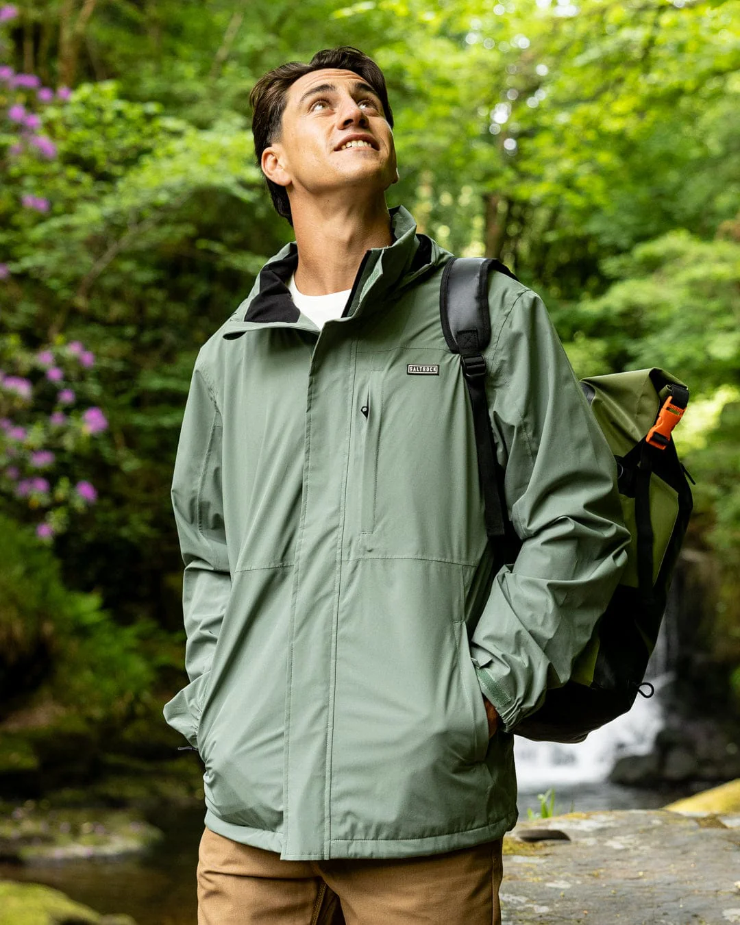 Whistler II -Mens Waterproof Hooded Jacket in Light Green - Image 2