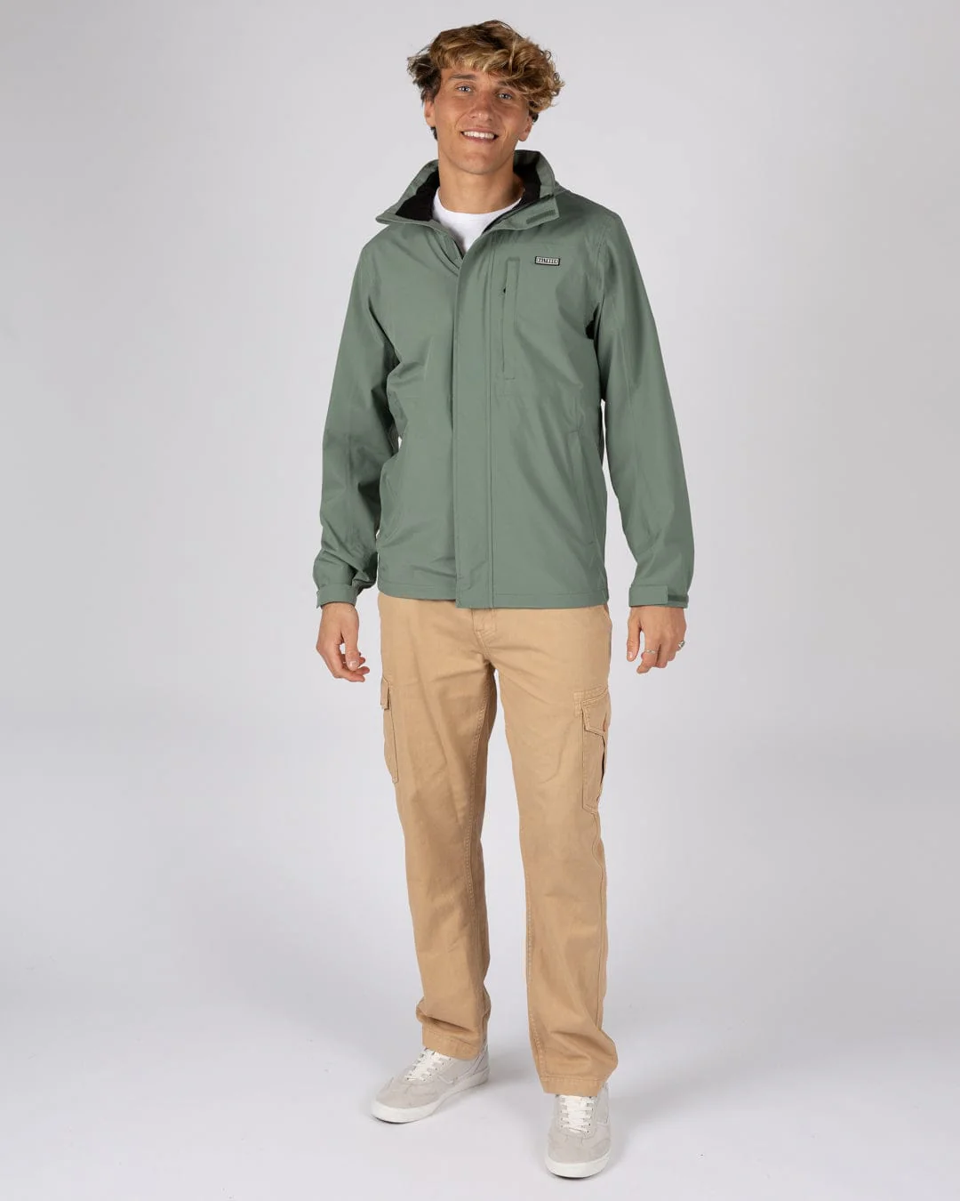 Whistler II -Mens Waterproof Hooded Jacket in Light Green - Image 4