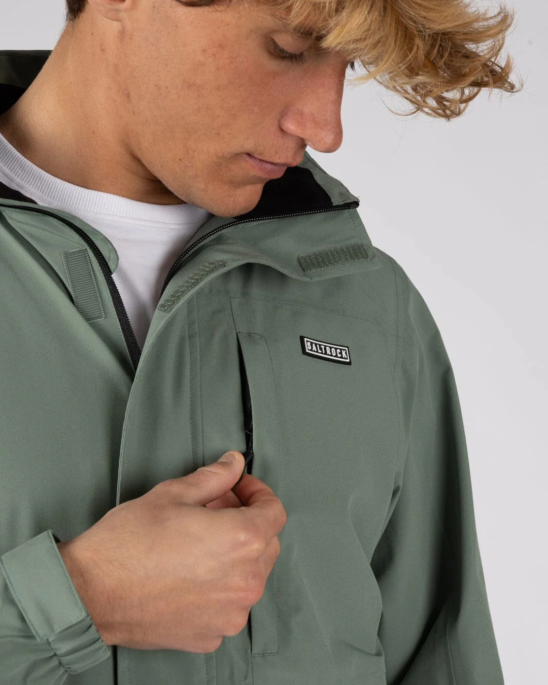 Whistler II -Mens Waterproof Hooded Jacket in Light Green - Image 5
