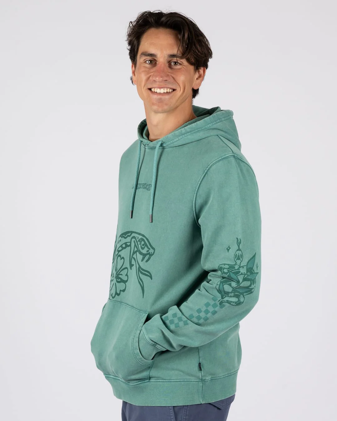 Yesterday's Youth Mens Pop Hoodie in Green