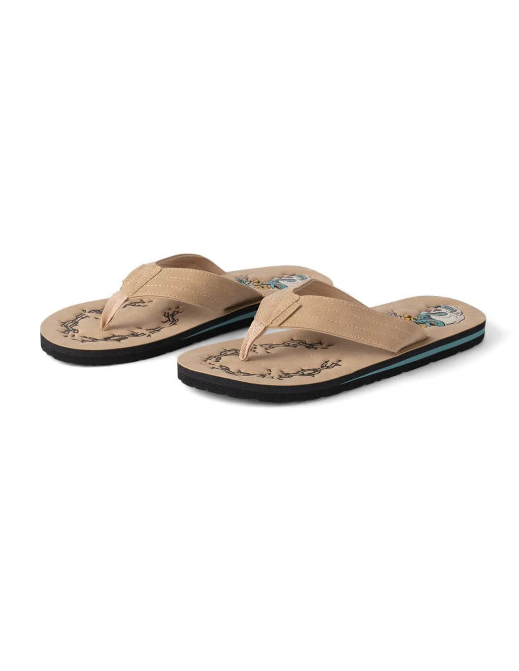 Yesterday's Youth Mens Flip Flops in Beige - Image 3