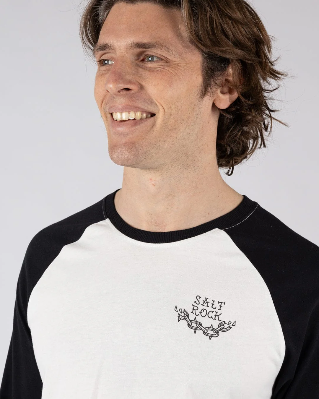 Yesterday's Youth Mens Long Sleeve Raglan T-Shirt in Black - Image 4
