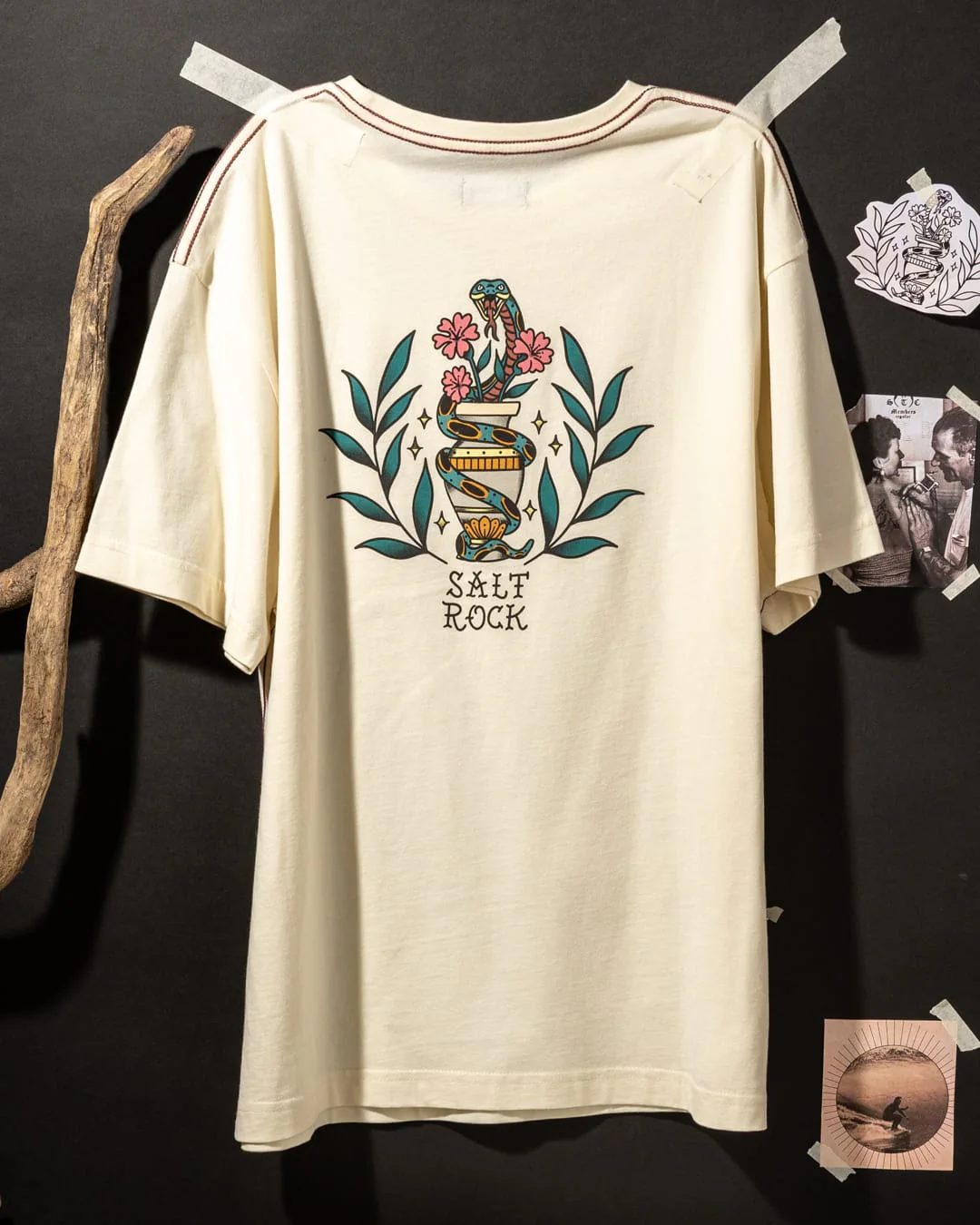 Yesterday's Youth Womens Oversized Short Sleeve T-Shirt in Cream - Image 2