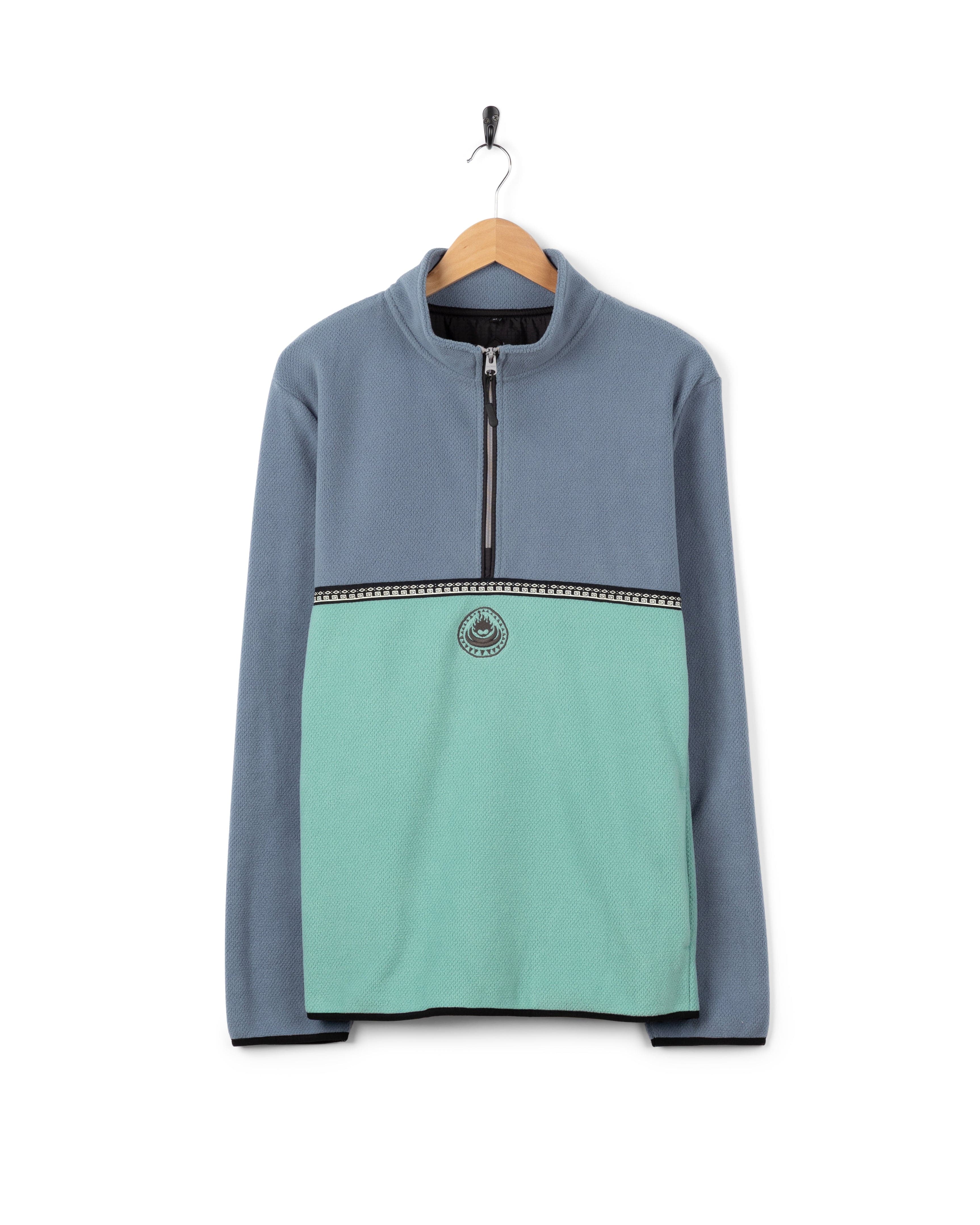 Zaki  Mens 1/4 Neck Fleece in Blue - Image 5
